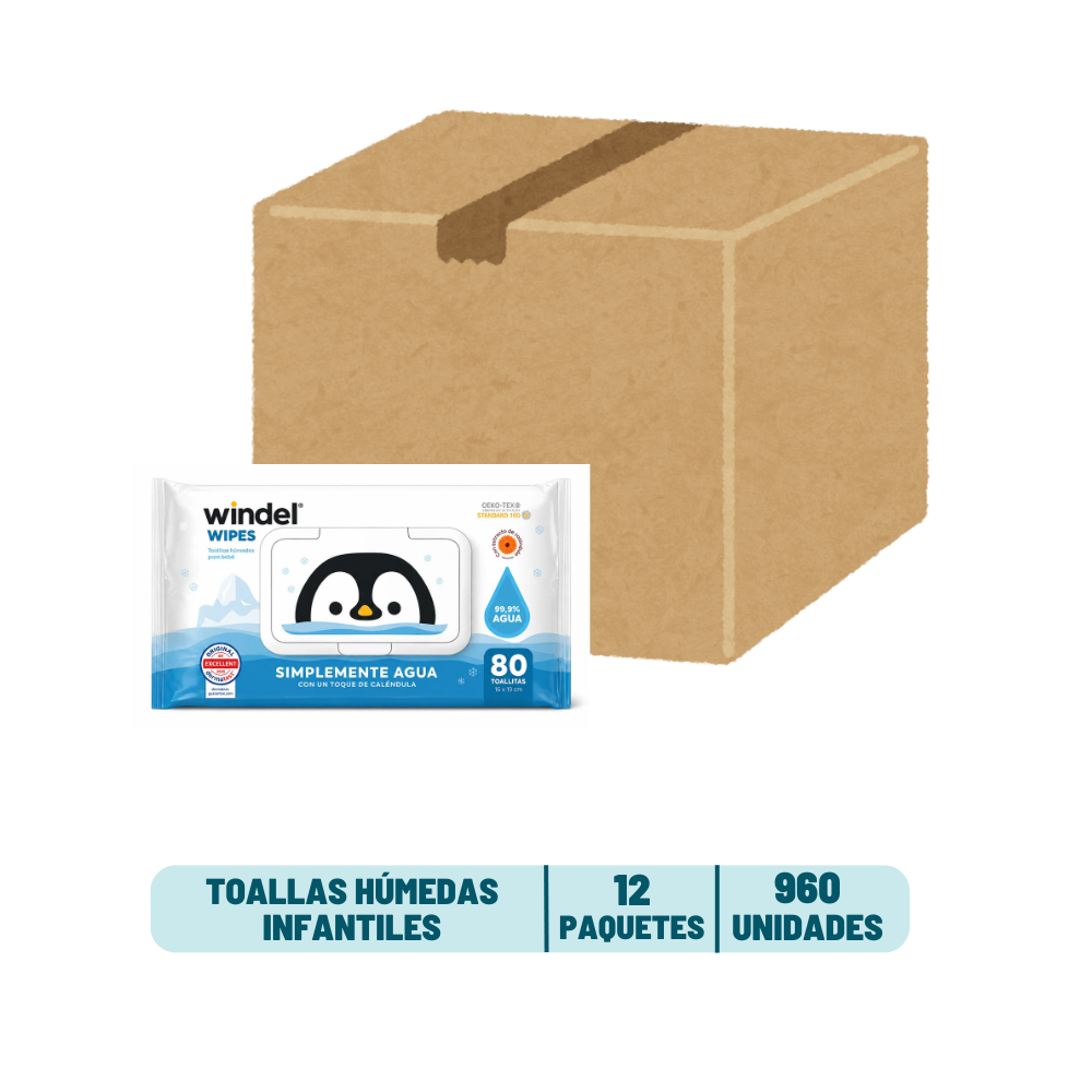 Pack 12 Toallas Húmedas Windel - 960 unidades