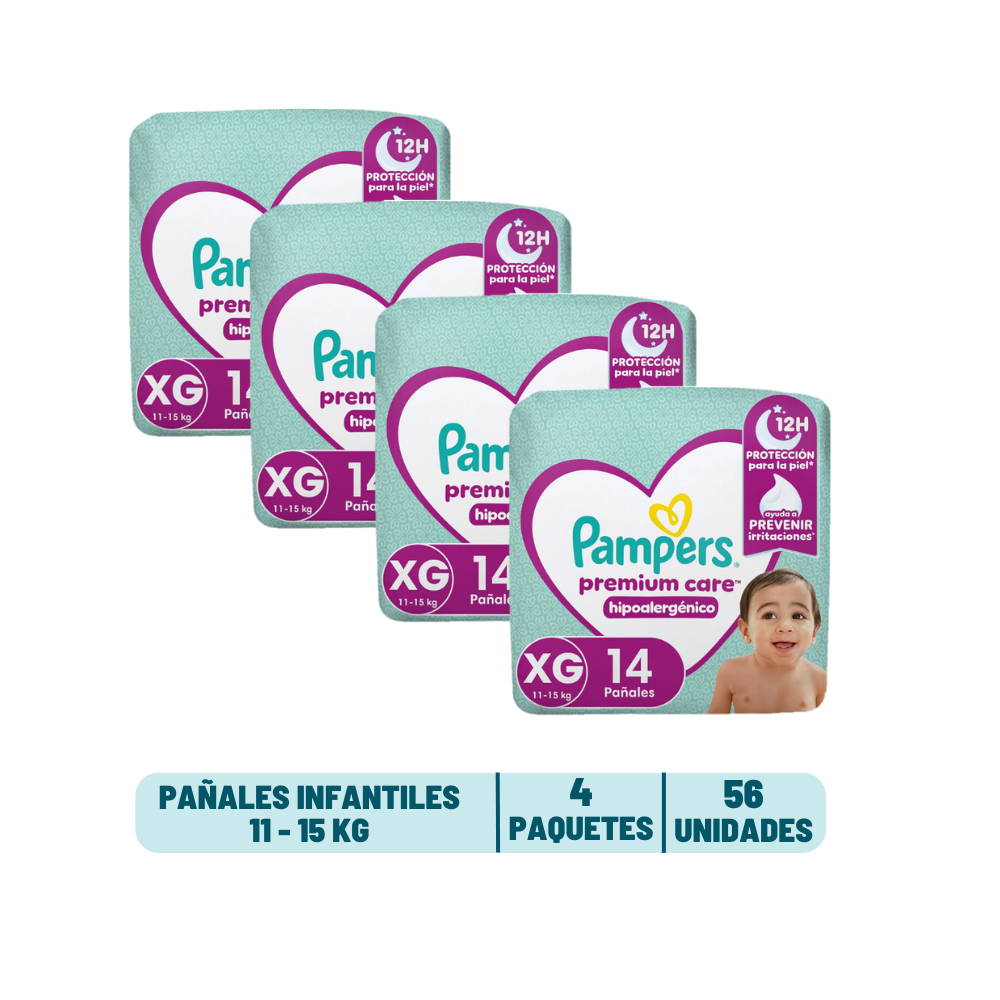 Pack Quincenal - Pañal Pampers Premium Care