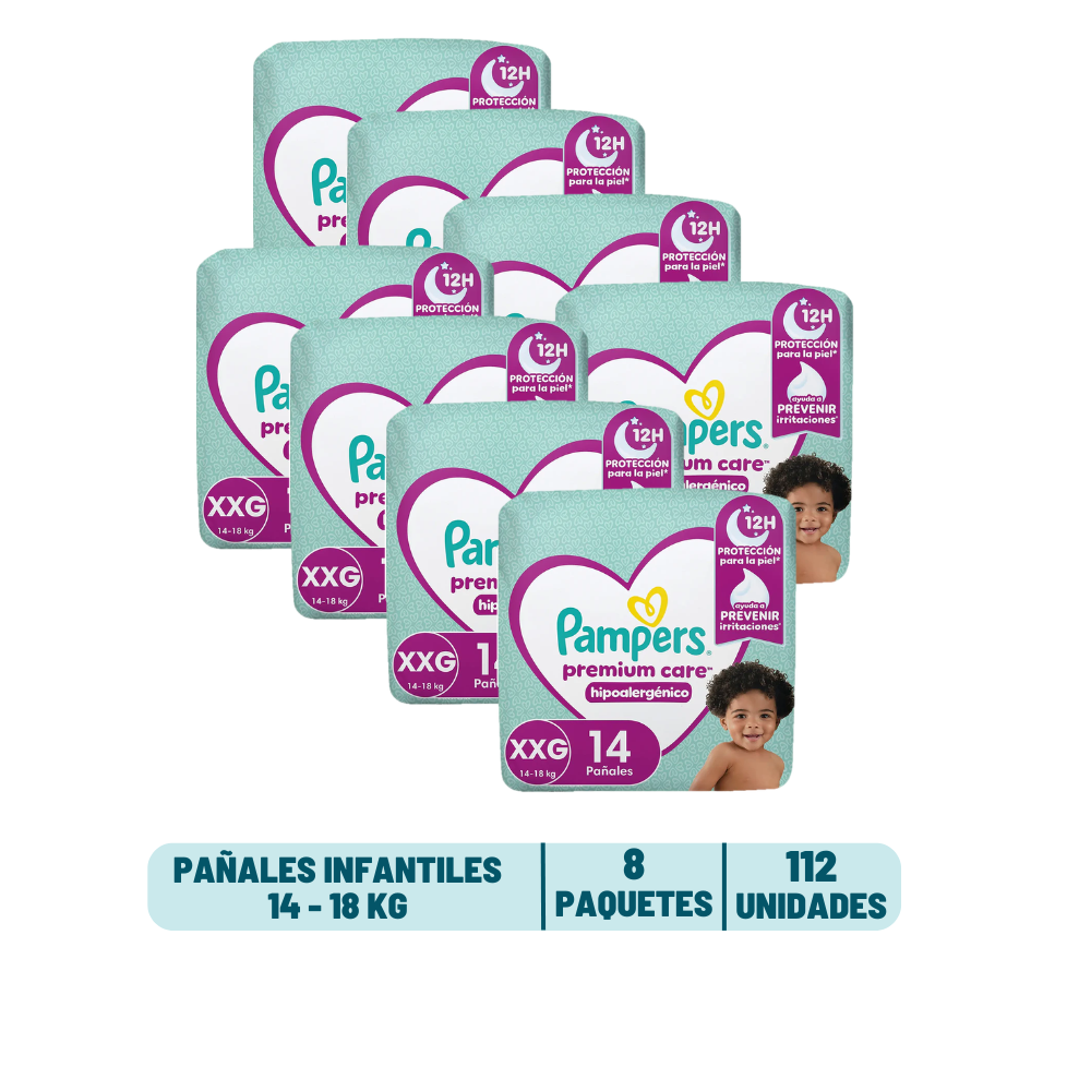 Pack Mensual - Pañal Pampers Premium Care