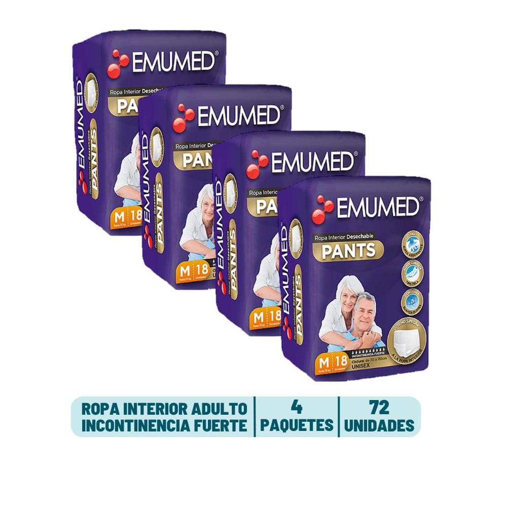 Pack 4 Pants Adulto Emumed - 72 unidades