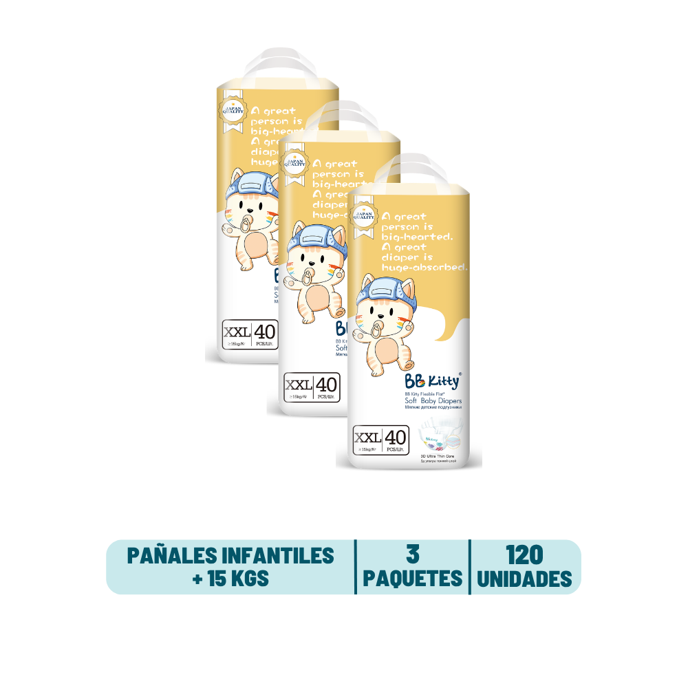 Pack Mensual - Pañal BB Kitty Premium