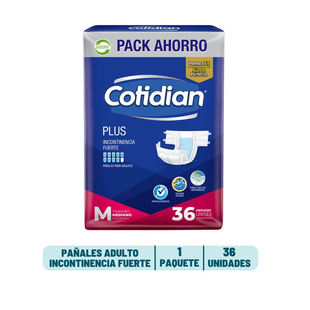Pañal Adulto Cotidian Plus - 36 unidades