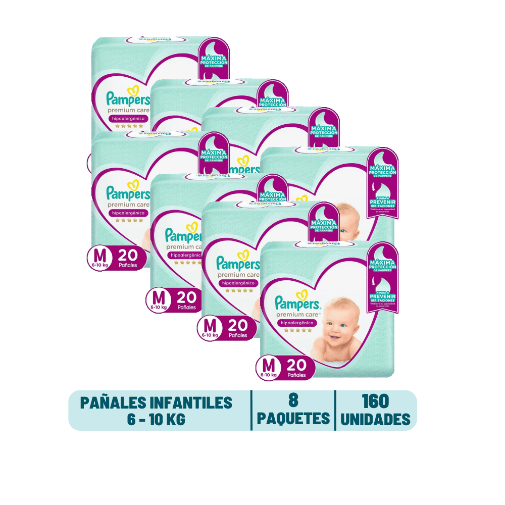 Pack Mensual - Pañal Pampers Premium Care