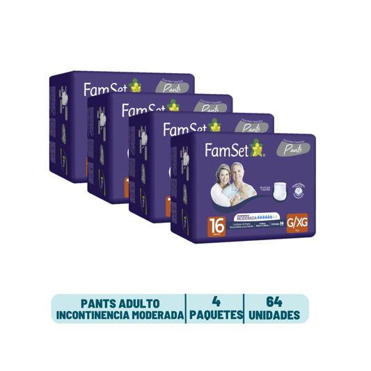 Pack 4 Pants Adulto Famset - 64 unidades