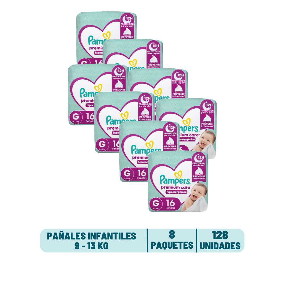 Pack Mensual - Pañal Pampers Premium Care