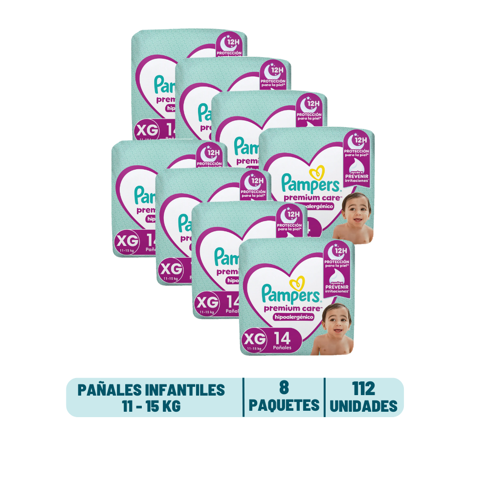 Pack Mensual - Pañal Pampers Premium Care