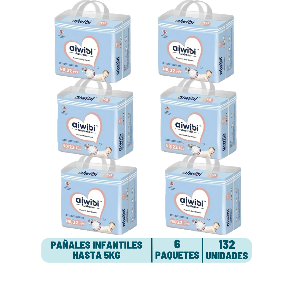 Pack Mensual - Pañal Aiwibi Recién Nacido