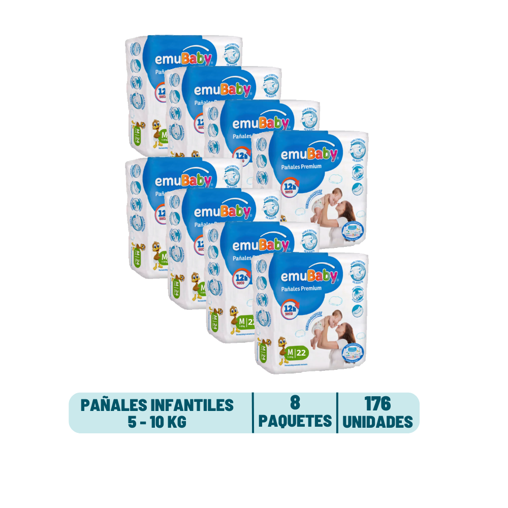 Pack Mensual - Pañal Emubaby Super Premium
