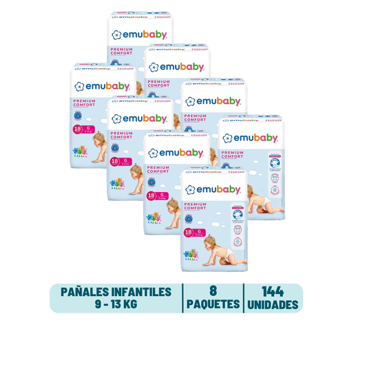 Pack Mensual - Pañal Emubaby Premium Comfort