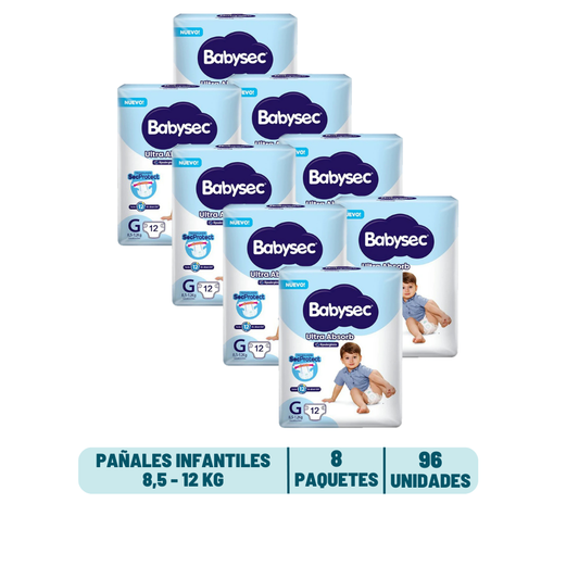 Pack Mensual - Pañal Babysec Ultra Absorb
