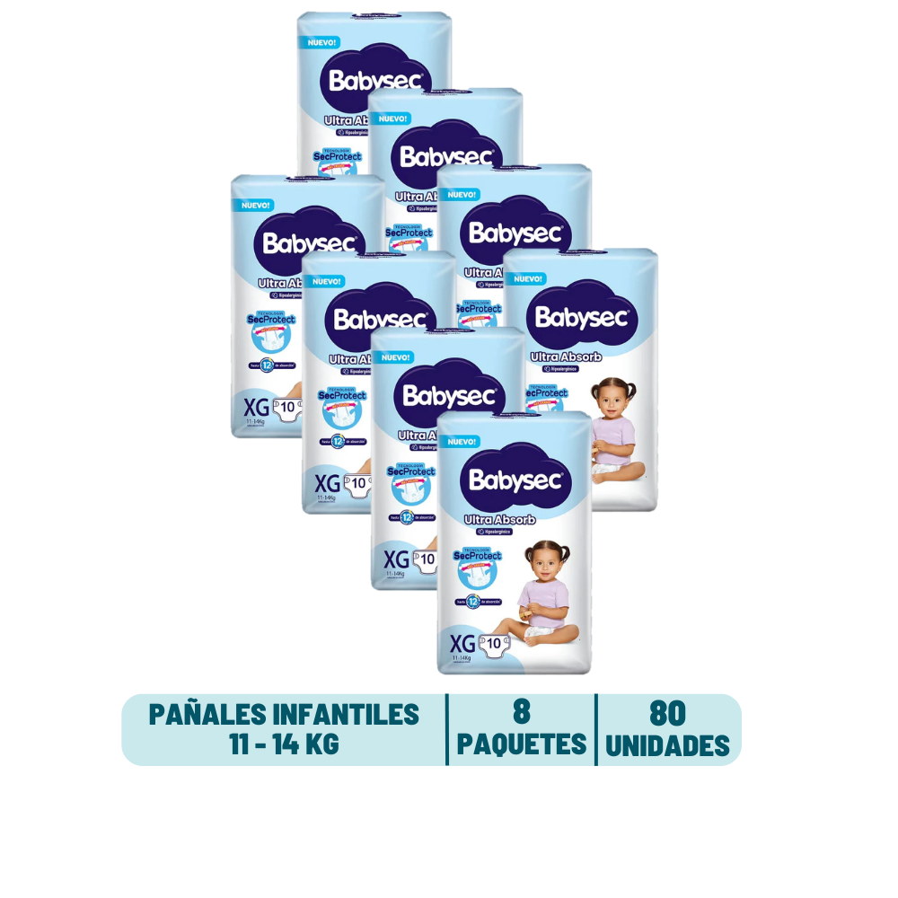 Pack Mensual - Pañal Babysec Ultra Absorb