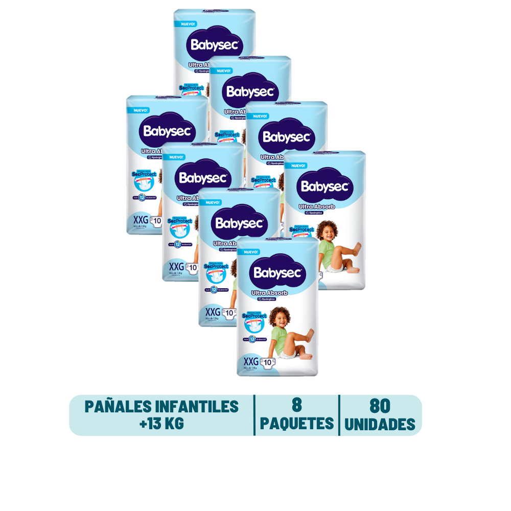 Pack Mensual - Pañal Babysec Ultra Absorb