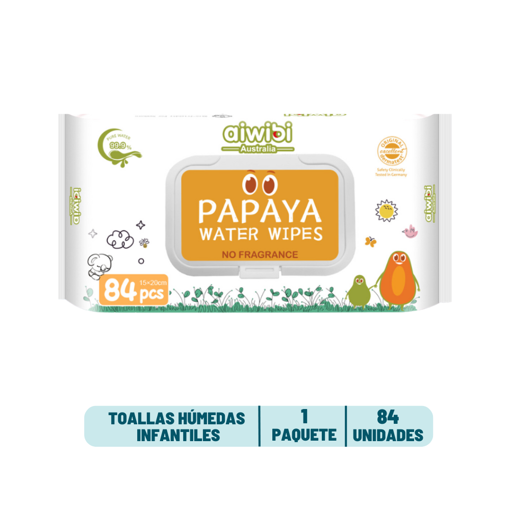 Toalla Húmeda Aiwibi Papaya - 84 unidades