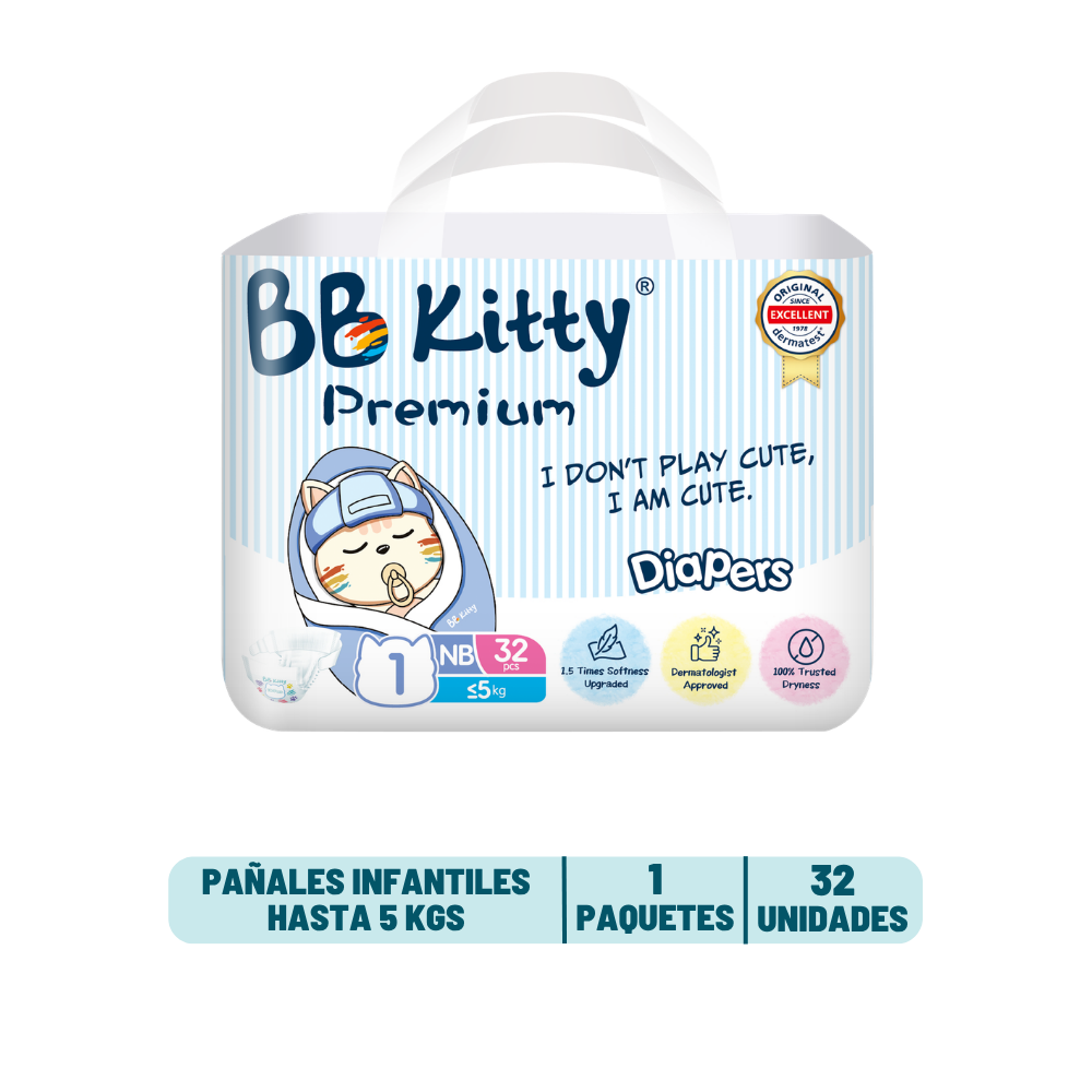 Pañal BB Kitty Premium Recién Nacido