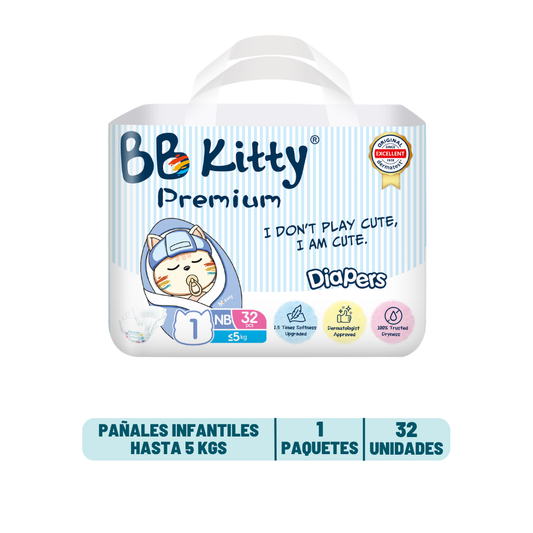 Pañal BB Kitty Premium Recién Nacido