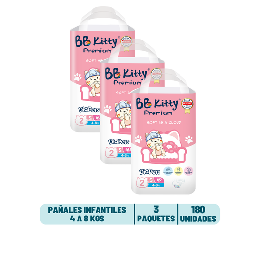 Pack Mensual - Pañal BB Kitty Premium