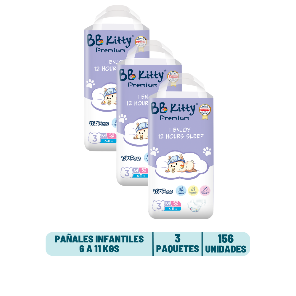 Pack Mensual - Pañal BB Kitty Premium