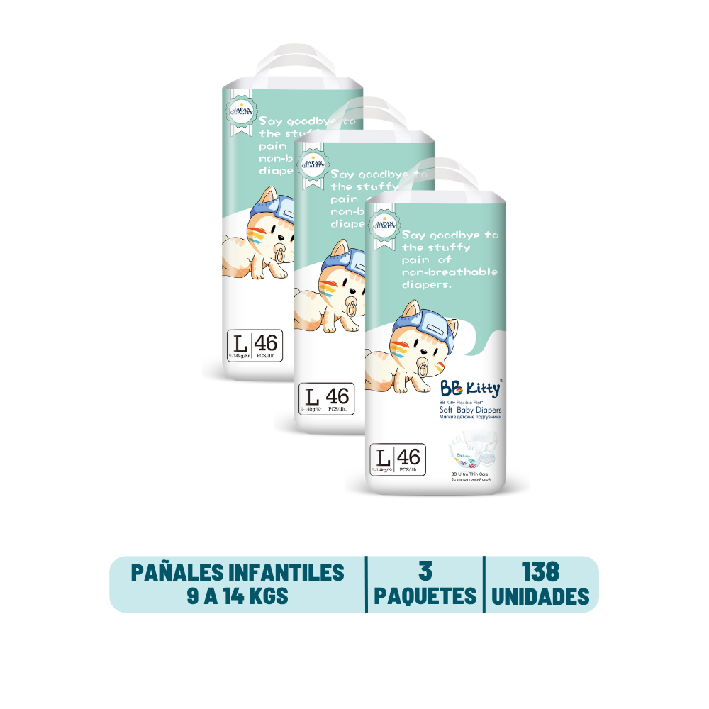Pack Mensual - Pañal BB Kitty Premium
