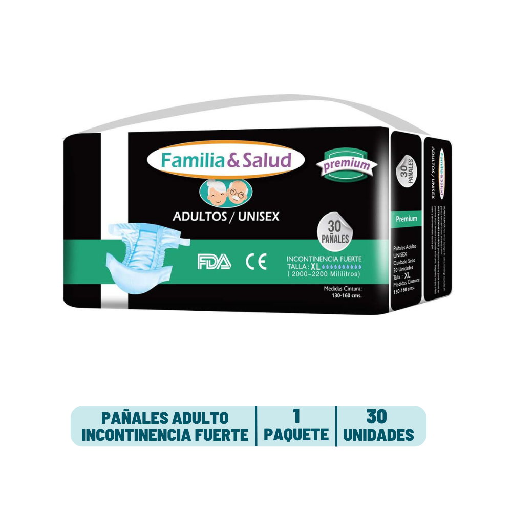 Pañal Adulto Familia y Salud - 30 unidades
