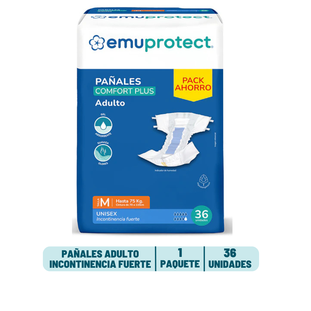 Pañal Adulto Emuprotect - 36 unidades