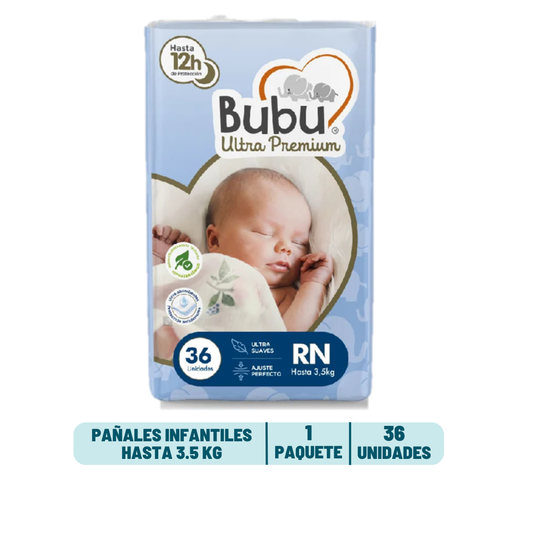 Pañal Bubu Ultra Premium Recién Nacido - 36 unidades
