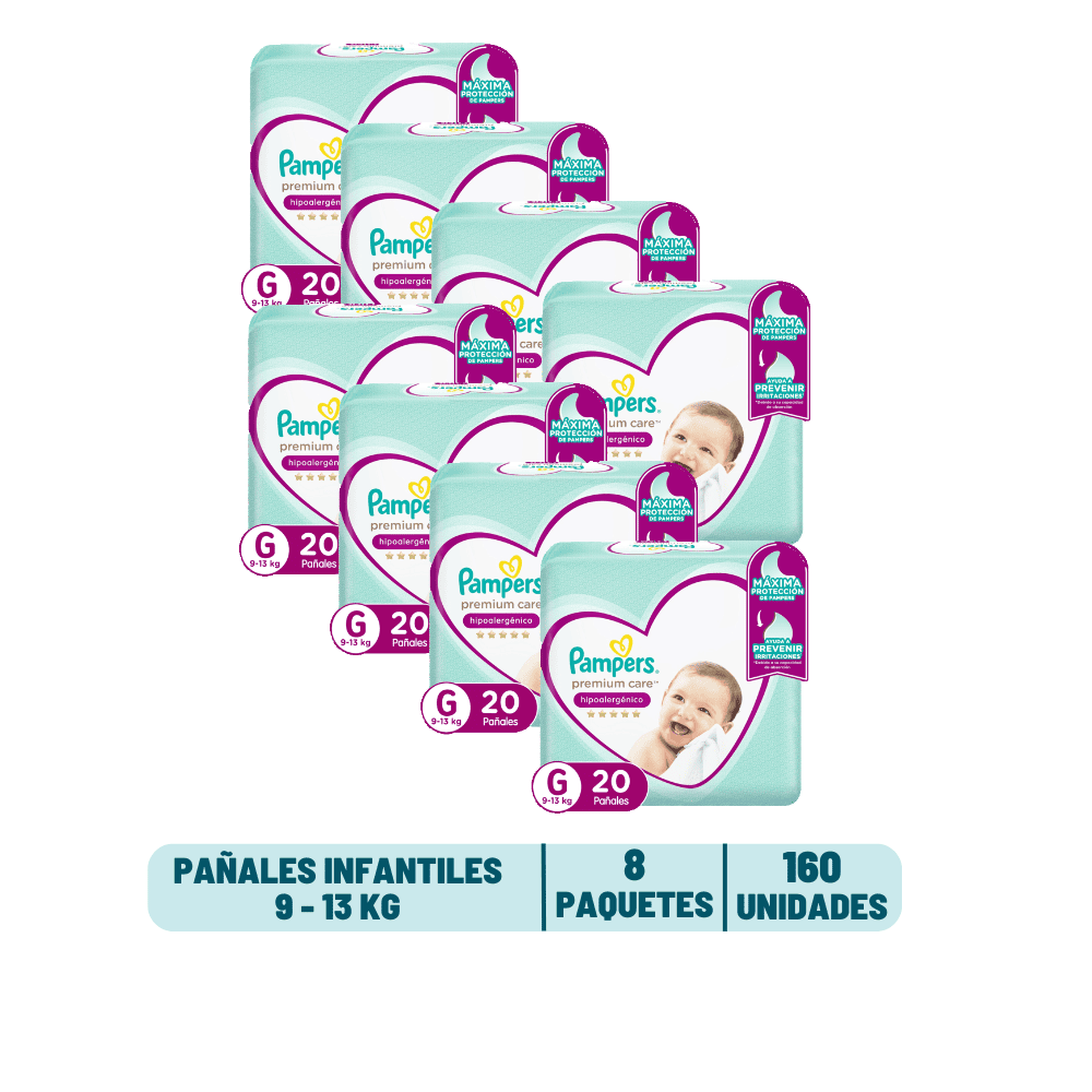 Pack Mensual - Pañal Pampers Premium Care