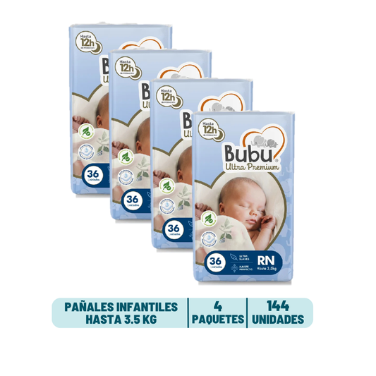 Pack Mensual - Pañal Bubu Ultra Premium Recién Nacido
