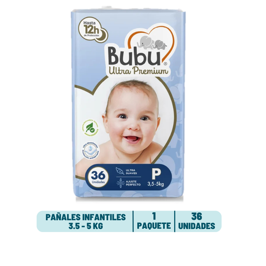 Pañal Bubu Ultra Premium Talla P - 36 unidades
