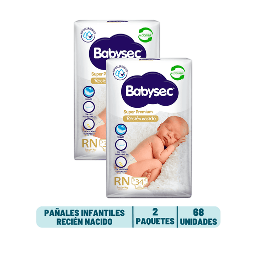 Pack Quincenal - Pañal Babysec Recien Nacido
