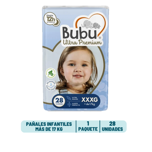 Pañal Bubu Ultra Premium Talla XXXG - 28 unidades