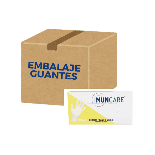 Pack 10 Guantes de Vinilo Muncare - Sin Polvo