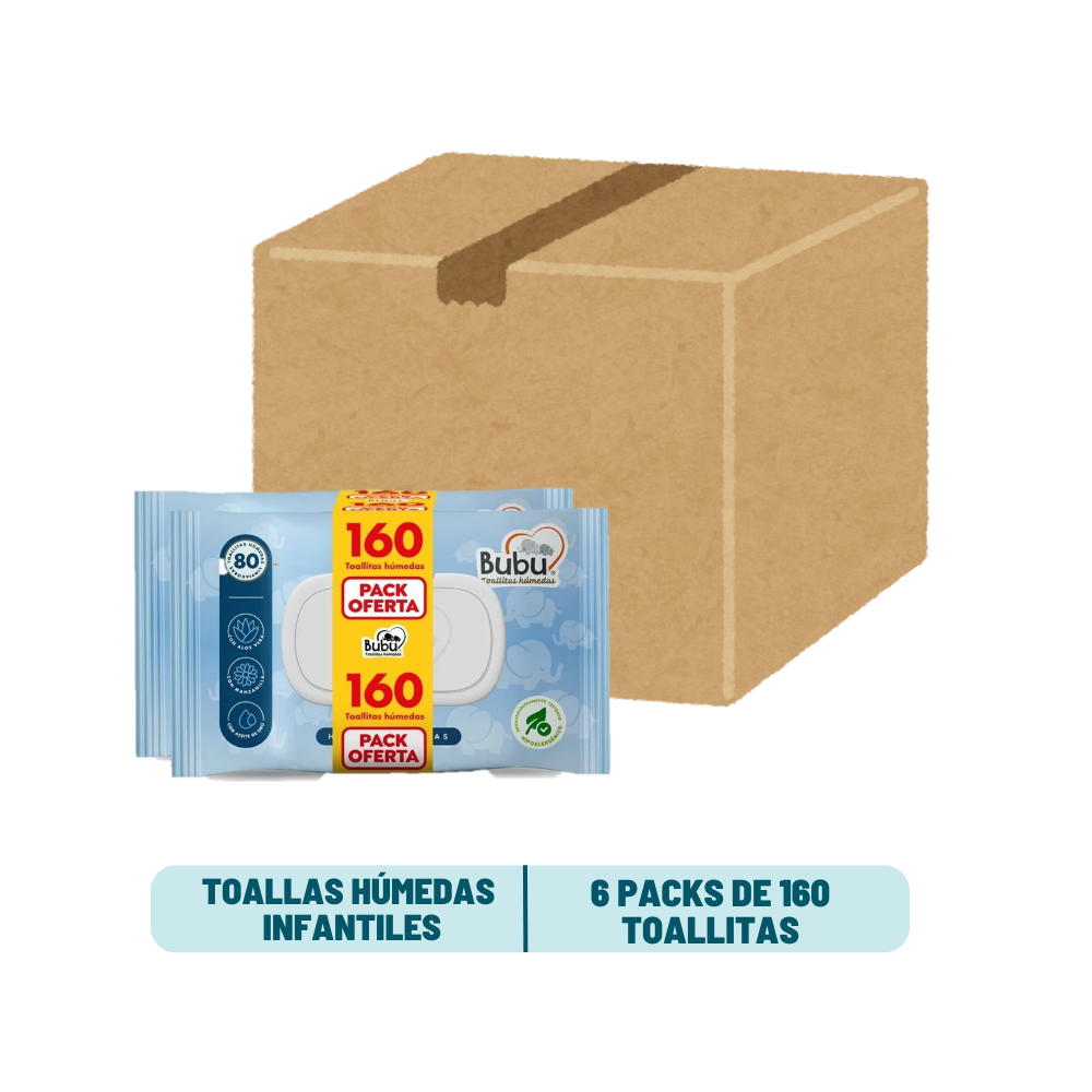 Pack 6 Toallas Húmedas Bubu - 960 unidades