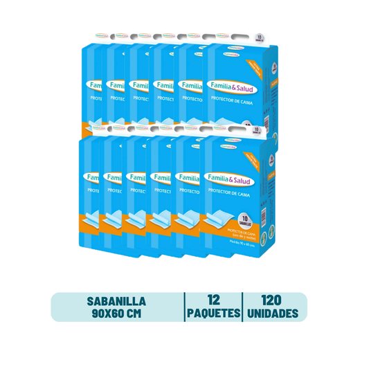 Pack 12 Sabanillas Familia y Salud - 120 unidades
